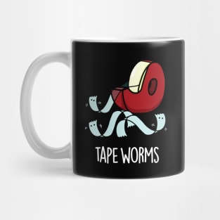 Tape Worms Funny Celophane Tape Puns Mug